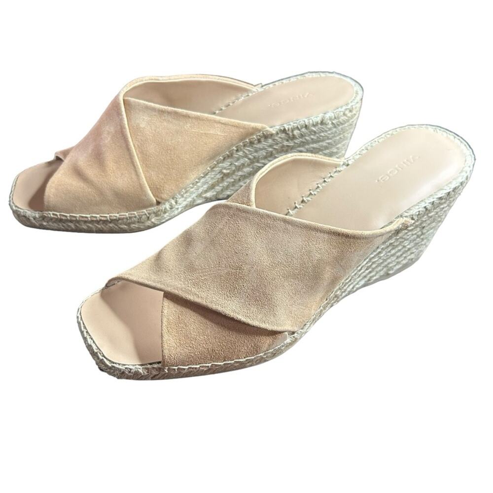 Vince Gaelan Suede Crossover Strap Espadrille Wedge Peep Toe Heels NEW 11 - Picture 6 of 11